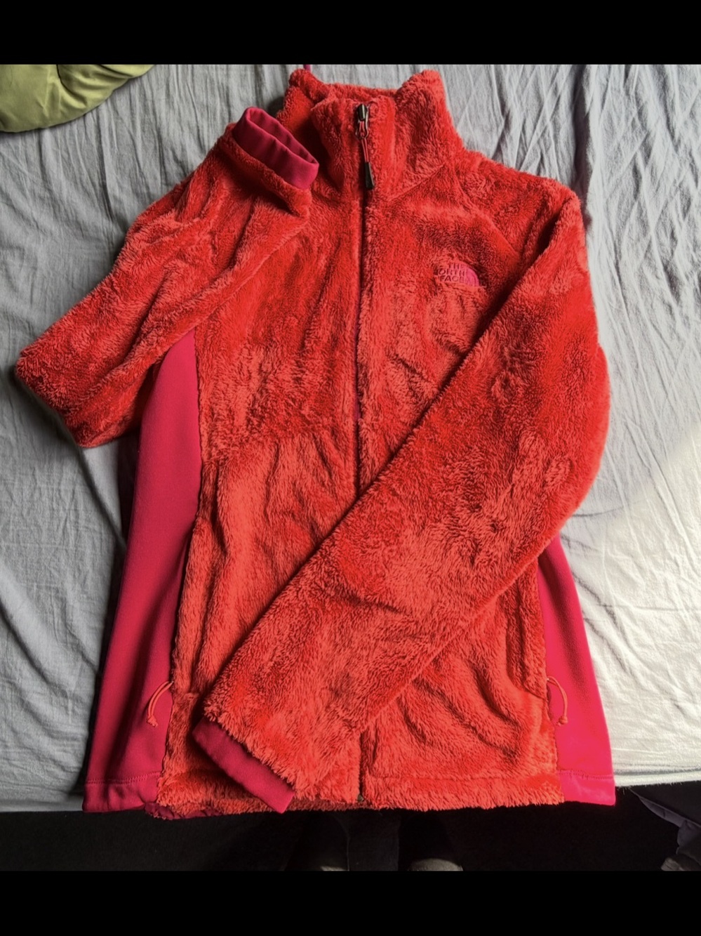 Red North face jacket